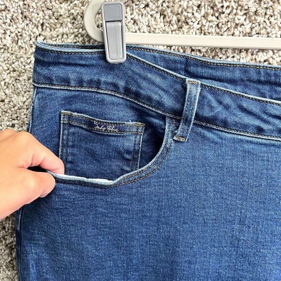 Judy Blue Jeans Women’s24W Straight Leg Dark Wash Denim Blue Plus Size - Picture 2 of 8